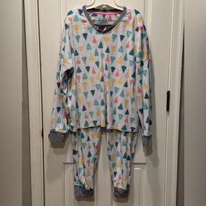 Cuddl Duds Women XL- Christmas Tree Minky Fleece Lounge Pajama Set